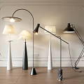 Modern Floor Lamps In Black White Conical Designs For Living Room Interior Decor