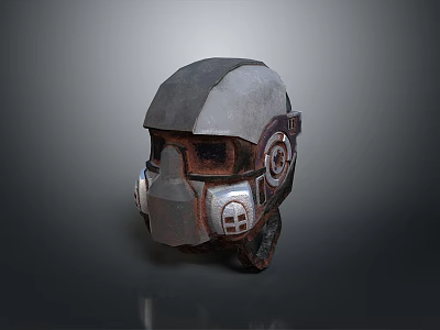 Tactical Military Weapon Helmet with Metal Faceplate and Combat Gear Design 3d model
