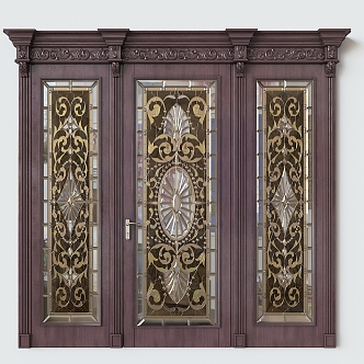 European-style swing door 3d model