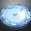 Intricate Sculptural Carving On Blue And White Ceramic Plate With Traditional Patterns