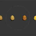 Colorful Decorative Eggs With Intricate Patterns And Vibrant Designs Arranged On Dark Background