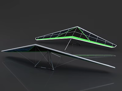 Modern Glider Structures With Green Accent Lines And White Frames 3d model