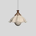 Elegant Modern Chandelier With White Petal Shaped Lampshade And Brown Top Structure For Home Decor