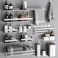 Modern Bathroom Accessories With Sleek Metal Storage Shelves Towel Racks And Tissue Holders