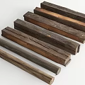 Rustic Wooden Posts In Various Colors And Natural Textures Stacked Together