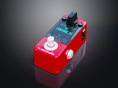 TC Electronic Vintage Delay Pulse Red Effect Pedal With Knob And Switch 3d model