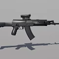 Black Modern Assault Rifle With Tactical Scope And Military Style Design Features