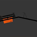 Orange Folding Ladder With Black Support Legs And Metal Rungs