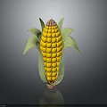 Fresh Shiny Corn With Green Husks And Yellow Kernels On Dark Background