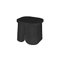 Modern Wooden Stool With Unique Double Column Design And Dark Finish 3d model