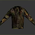 Unique Camouflage Jacket With Colorful Sleeve Patterns And Decorative Details