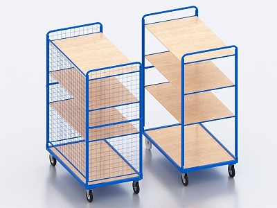 Warehouse Cart Warehouse Shelf Factory Cart 3d model