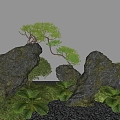 Landscape Landscaping Stone Micro Terrain Plant Landscape 3d model