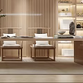 Modern Study Room Interior With Wooden Wall Panels Bookshelves Desk Chairs And Pendant Lights