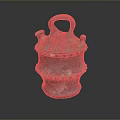 Ancient Bronze Sculptural Vessel with Ornate Patterns Handle and Lid Design 3d model