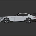 Silver Sports Car With Black Roof Rear Spoiler And Sleek Mercedes Style Design