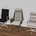 Leather Office Chairs with Ergonomic Armrests Metal Base and Swivel Wheels in Modern Interior
