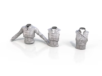 Silver Protective Armor Vests with Three Medieval Tactical Design Styles and Classic Look 3d model