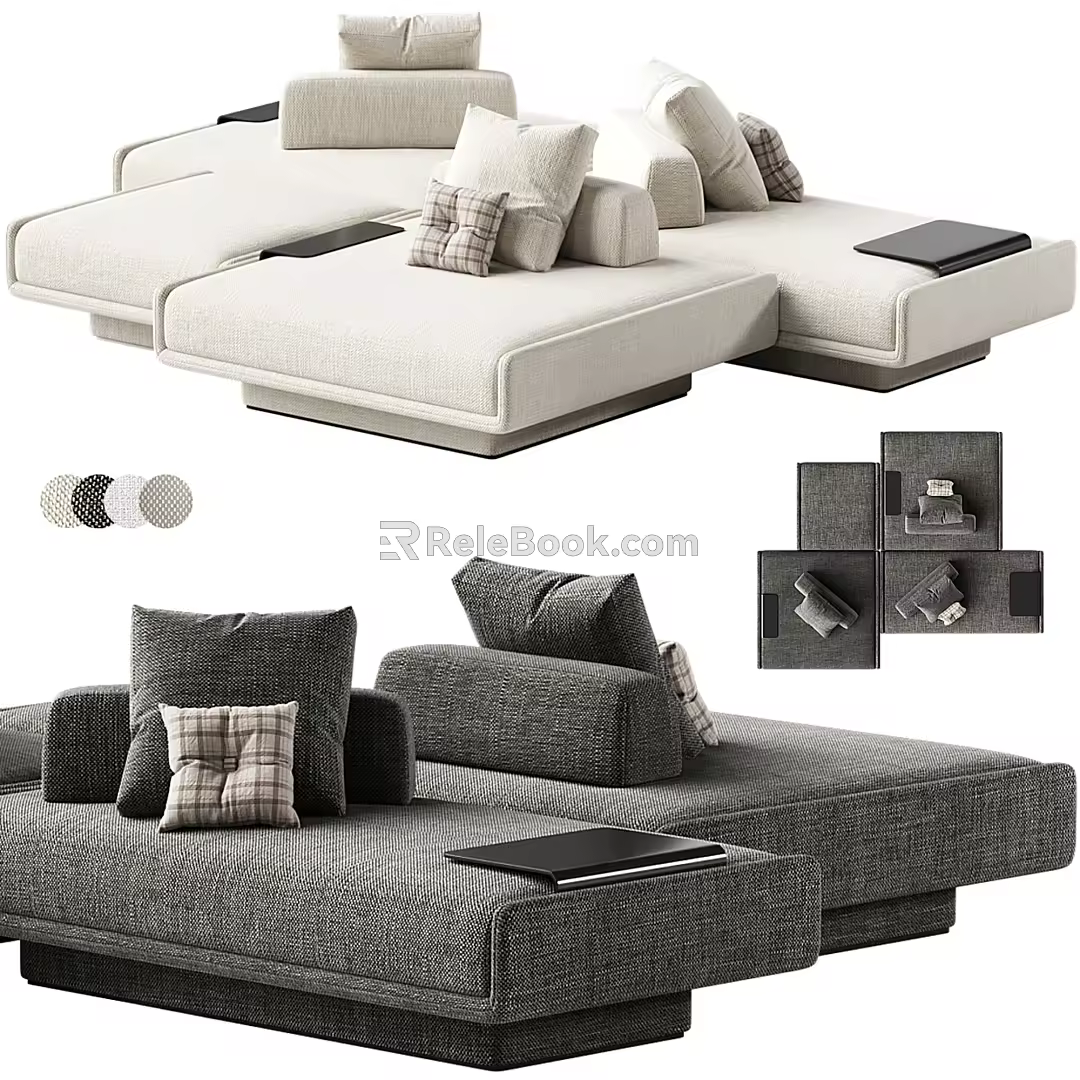 Modern Modular Multiplayer Sofa Combination 3d model