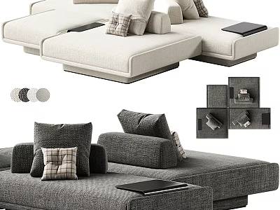 Modern Sectional Sofa Set With Plush Cushions Multiple Colors And Modular Design 3d model