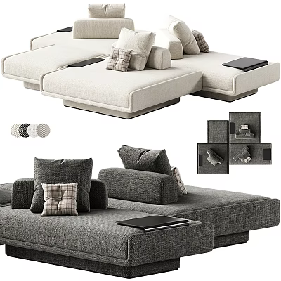 Modern Sectional Sofa Set With Plush Cushions Multiple Colors And Modular Design 3d model