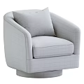 Modern Brown Single Chair With Dark Cushion Swivel Base Design