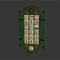 Building Blocks Designed Control Panel Featuring Circular Ends Brown Beige Icon Panels And Spiked Sides