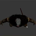 Viking Warrior 3D Character Model With Fur Trimmed Armor Leather Belt And Sword