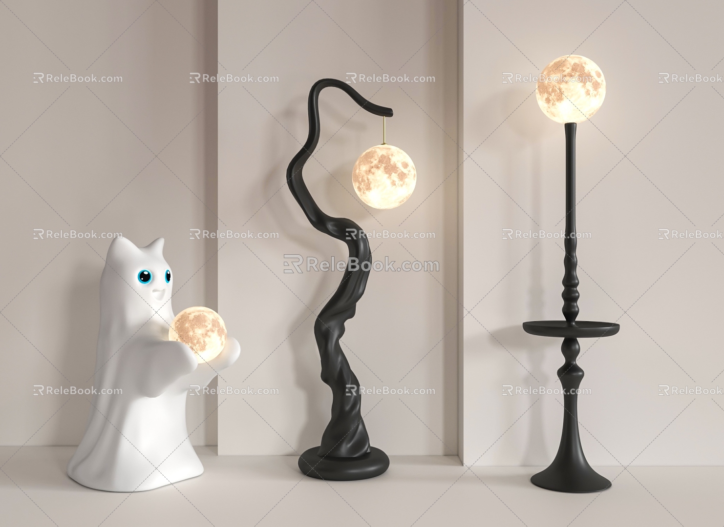 Moon floor lamp 3d model