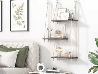 Modern Bedroom Lanyard Wall Rack Scene 3d model