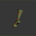 Water Transport Vehicle Patterned Green Socks With Red Designs On Dark Background