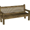 Wooden Outdoor Bench with Armrests and Classic Design for Garden Use