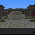 Ancient Architecture Complex With Traditional Layout Scenic Greenery Plaza Roads And Parking