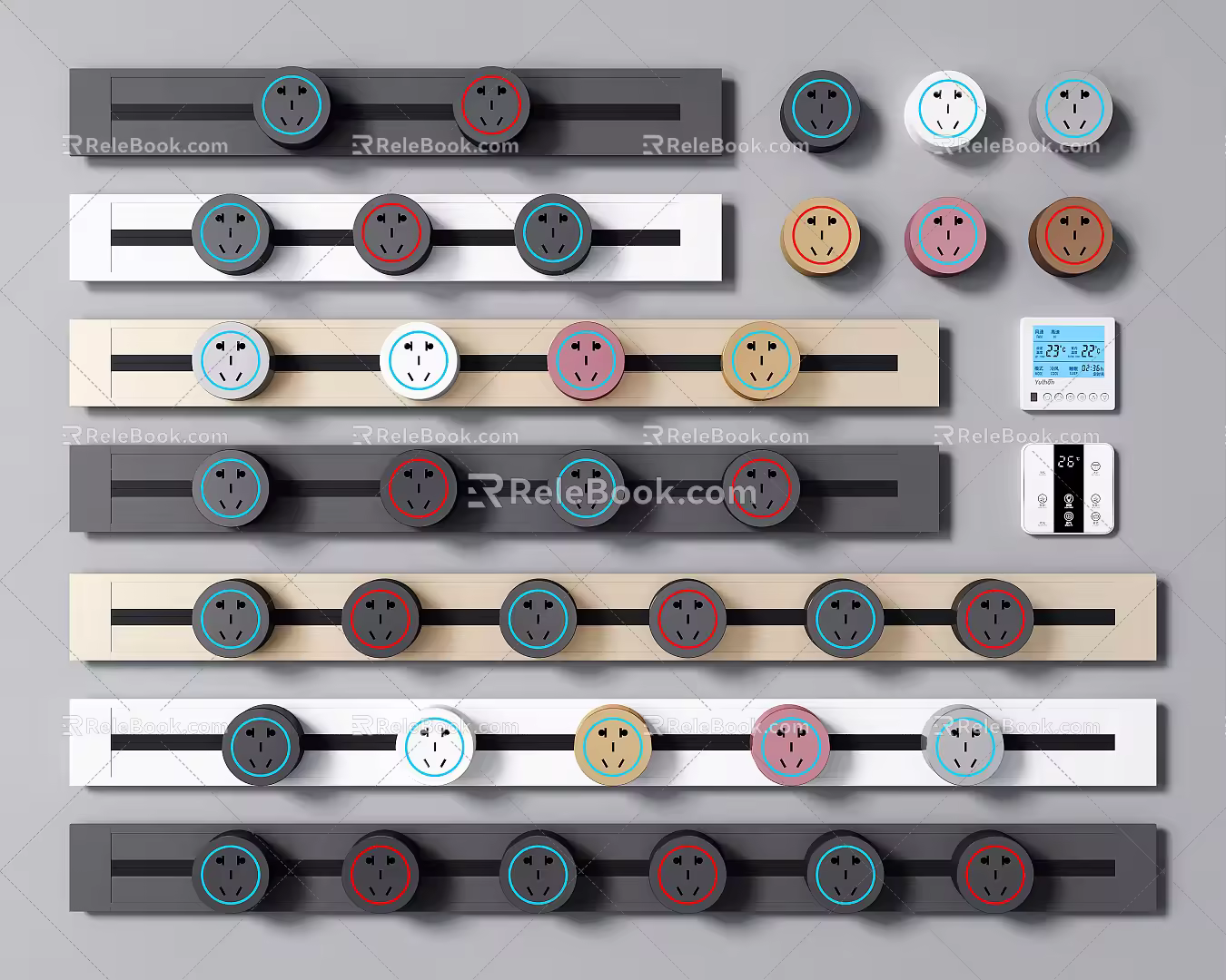 Modern socket switch socket panel 3d model