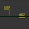 Green Playground Swing Set Structure with Two Yellow Seats and Stable Frame