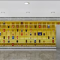 Tobacco and Alcohol Store Interior Featuring Shelves With Liquor Cigarettes And Tables