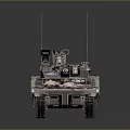 Military Armored Vehicle With Camouflage Paint Multiple Wheels And Weapon System