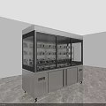 Stainless Steel Display Refrigerator Freezer With Glass Door And Lower Cabinets
