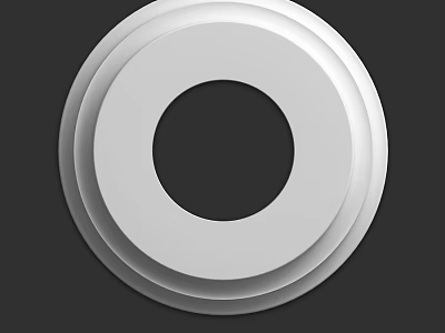 Geometric Circular Component With Multiple Layered Rings And Black Center Structure 3d model