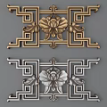 Traditional Floral Carved Patterns With Geometric Borders In Gold And Silver Design