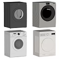 Various Washing Machines in Different Colors and Front Loading Styles for Home Use
