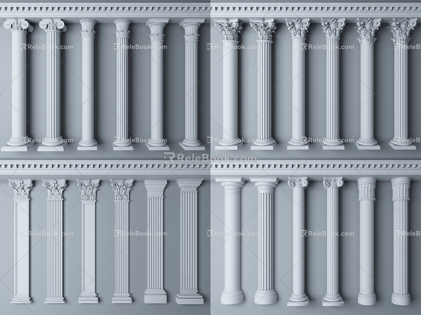 European Roman Column 3d model