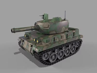 Military Camouflage Tank With Main Gun Barrel Tracked Wheels And Turret Design 3d model Military Camouflage Tank With Main Gun Barrel Tracked Wheels And Turret Design 3d model