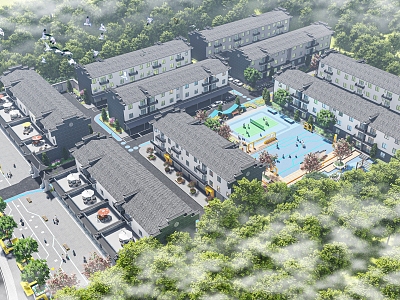 Landscape Square Huizhou Community Renovation Building model