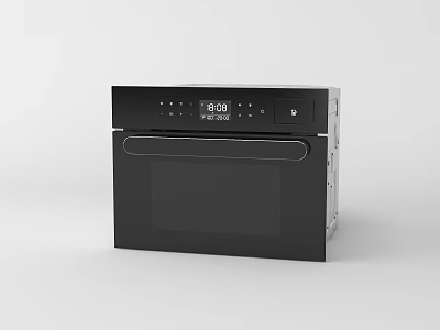 Black Built in Oven With Digital Display And Control Panel For Kitchen Appliance 3d model