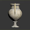 Elegant White Decorative Furniture With Golden Scroll Handles And Intricate Carvings