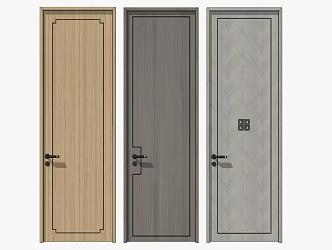 New Chinese Style Swing Door Combination Single Door Wooden Door 3d model