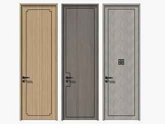 New Chinese Style Swing Door Combination Single Door Wooden Door 3d model