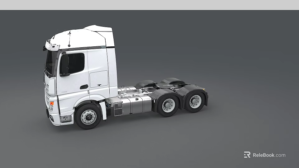 White Commercial Utility Truck Tractor Unit Cab Design For Cargo Transport 3d model 