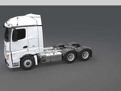 White Commercial Utility Truck Tractor Unit Cab Design For Cargo Transport 3d model